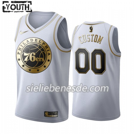 Kinder NBA Philadelphia 76ers Trikot Nike 2019-2020 Weiß Golden Edition Swingman - Benutzerdefinierte